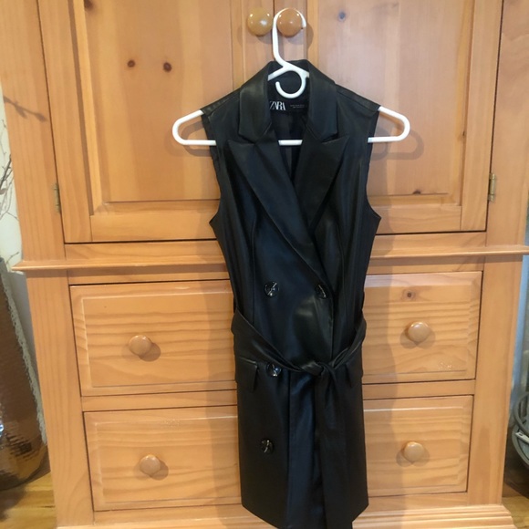 NWOT Zara Sleeveless Leather Vest - Picture 11 of 12